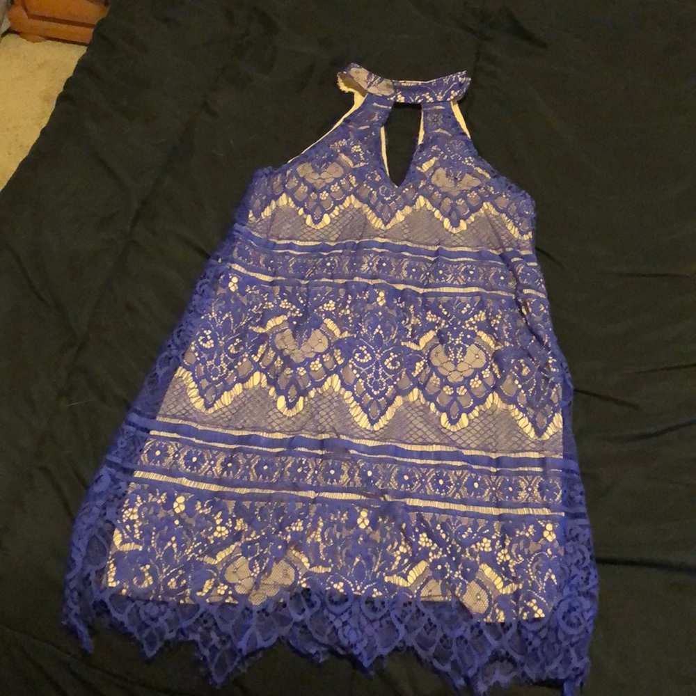 Cute Eyelash Lace Mini Dress